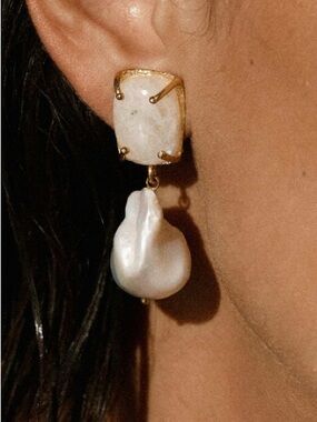 Christie Nicolaides Piccola Earrings - White/Gold